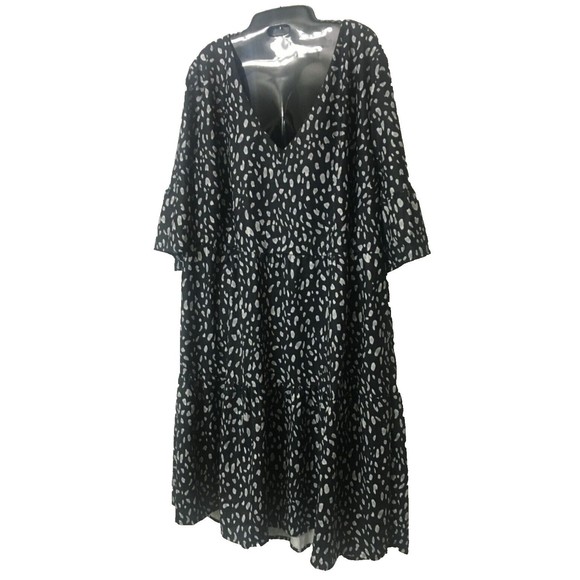 Fashion Women Stretch Plus Size Dress 24W Black Gray Cheetah Prt Church Work D6 - Picture 8 of 10